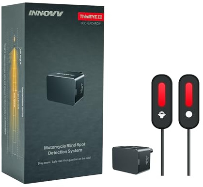 INNOVV ThirdEYE Motorcycle Blind Spot System with Voice and Indicators Alert, Waterproof Moto Assistant System, Detect Hazards from Side & Rear Line for Motorcycle/Bicycle/E-Bike(Mirror Version)