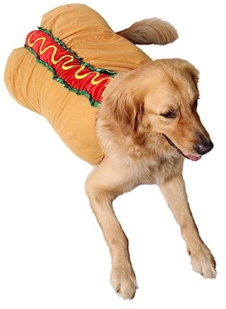 Kisangel Hundekleidung Als Würstchen Für Hunde Und Katzen Kostüm Für Halloween Cosplay Mit Elastischem Halsausschnitt Für Hohen