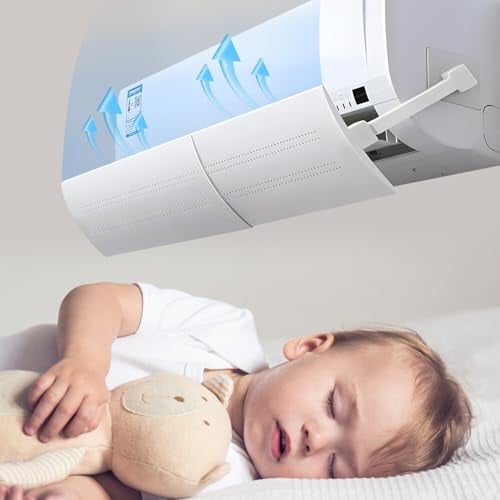 NINGESHOP Déflecteur de Climatisation, Deflecteur Climatisation Murale, Planche Au Vent de Climatiseur, Déflecteur d'air Réglable, Eviter de Souffler la Climatisation Directement Pour Chambre Bureau
