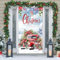 Weihnachten Tür Abdeckung Dekoration, Christmas Tür Deko Banner, Rot LKW Hintergrund Banner Winter Wonderland Hängende Türdeko Fotohintergrund Deko für Innen Draußen Weihnachtsdeko Party Wand Deko