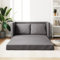 Azzrora Bodensofa mit Schlaffunktion, Bodenstuhl, Boden Sofa, Wohnzimmer Sofa, Wohnzimmer Couch, Sofa Couch, Sofa Modern, Grau 112x174x55 cm Kunstleder