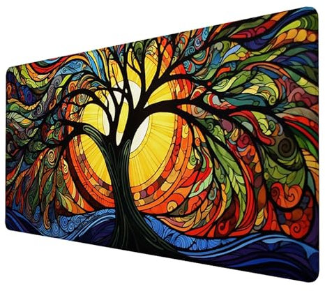 Tapis de Souris xxl 600x300x3mm de Jeu Etendu Large Durable, Grand Tapis Souris Gamer Imperméable (Arbre) Grande Protection de Bureau étendue pour la Maison, Le Bureau, la Salle de Jeux(Couleur) G-C-Z