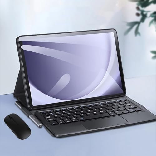 JZCZMCE Funda con Teclado para Samsung Galaxy Tab A9+/A9 Plus 11 Pulgadas 2023 (SM-X210/X216/X218), Contiene Ñ, Teclado Inalámbrico Desmontable Magnético con Ratón Bluetooth