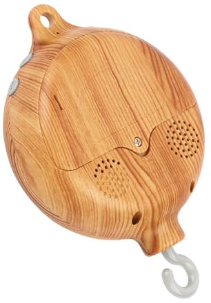 Cot Mobiles for Babies, Baby Cot Mobile Music Box Imitation Wood Grain Bed Bell 35 Sweet Melodies Nursery Mobiles Babie Baby Musical Toys 0-6 Months