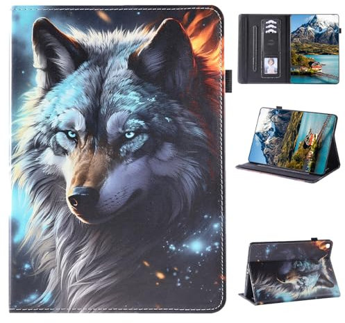 Vaitasy Hülle Samsung Galaxy Tab A7 10.4 Zoll 2022/2020 (SM-T500/ T505/ T507/ T509), Multi-Angle Cover mit Auto Schlaf/Wach Funktion Schutzhülle für Galaxy Tab A7 10.4 - Eiswolf