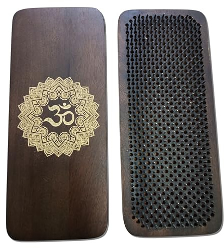 Sadhu Board Nagelbrett aus dunklem Mangoholz, 100% handgefertigt, 4 Größen (8 mm / 10 mm / 12 mm / 15 mm), für Yoga, Meditation & Achtsamkeit, Entspannung und Balance