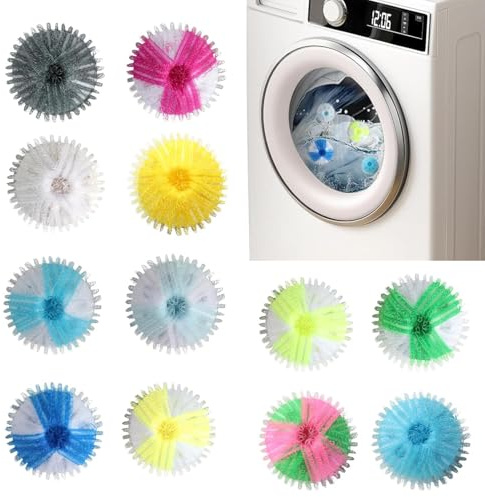 6 Stück Wäschekugeln für Wäschetrockner, Wäschetrockner Kugeln, wiederverwendbare Lint Entferner Kugeln für weniger statische Klemme und Kleidung kommen weich fluffig weniger Falten (Mehrfarbige 2)