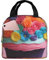 WOmeng Bolsa térmica funcional con estampado de cupcakes coloridos y flores de arco iris, lonchera adecuada para niños y adultos, actividades al aire libre