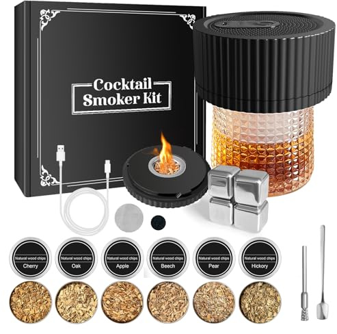Electric Cocktail Smoker Kit with Wood Chips for Whiskey