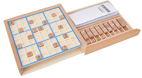 Sudoku-Spiel aus Holz, Denkaufgabe für Alle Altersgruppen, Pädagogisches Logik-Puzzle für und Erwachsene, Interaktives Reisespielzeug für d