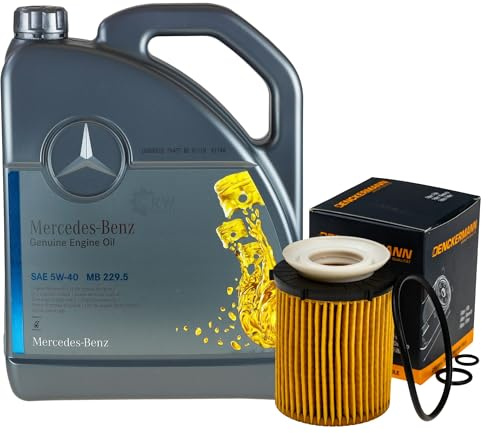 EISENFELS Inspektionspaket enthält 5 Liter Motoröl MB 5W-40 229.5 Ölfilter kompatibel mit CLA Coupe C117 GLA-Klasse X156 X117 C-Klasse T-Model S205 S204 GLK-Klasse X204 250 4matic 200 E-Klasse W213