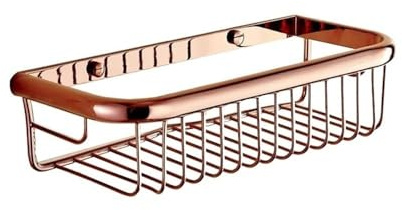 Étagère de Salle de Bain Caddie de Douche, étagères de Douche murales en cuivre, Organisateur de Panier de Rangement de Douche en Or Rose for Salle de Bain de Douche intérieure(30 cm)