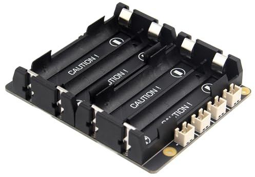 Geekworm X12-A1 Stackable 4-Slot Battery Holder with Protection Fuse Compatible with X1203 & X1209 UPS HAT