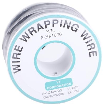 Aolidsive 30AWG Tinned Copper Wire, 0.25mm Single Strand Black Cable 250 Meters, with Plastic Spool for Electronic Test PCB Soldering Breadboard Laptop Motherboard LCD Display