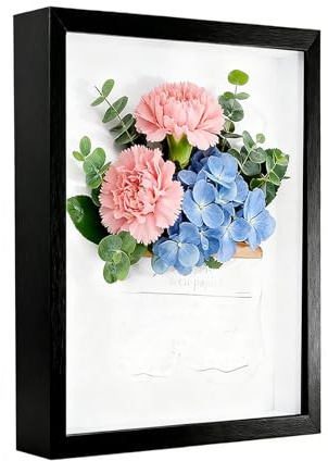 3D Marco de Fotos, 30 X 40 Cm Marco de Fotos Profundo para Rellenar, con Placa Acrílica Transparente, Marco de Objetos 3D Más Profundo 3cm, Marco de Madera Profundo, para Regalo de Boda, Negro