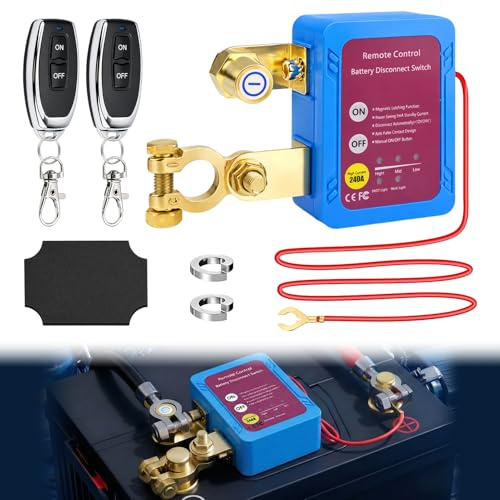 Trennschalter Batterietrennschalter 12V 240A Batterie Kill Switch für Auto | Drahtloser Ferngesteuerter Auto Trennschalter mit Fernbedienung Anti-Diebstahl Kill Schalter für Auto, PKW, ATV, LKW, Boot
