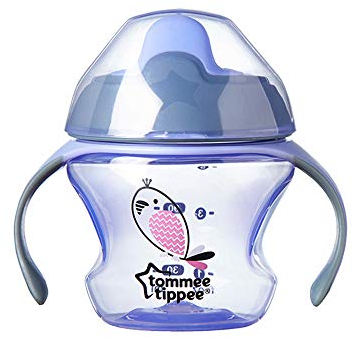 Tommee Tippee Weaning Sippee Cup, Super Soft Spout, Non-Spill, Removable Easy-Grip Handles, 4m+, Colours May Vary