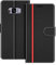 COODIO Handyhülle für Samsung Galaxy S8 Handy Hülle, Samsung Galaxy S8 Hülle Leder Handytasche für Samsung Galaxy S8 Klapphülle Tasche, Schwarz/Rot