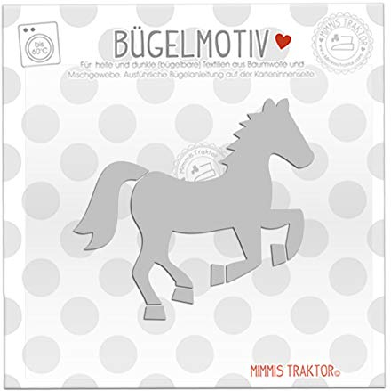Bügelbild Reflektor Pferd 9 cm SILBER zum Einführungspreis Aufbügler Applikationen Bügelsticker für Stoffe Textilien Kinder zum Aufbügeln Flicken