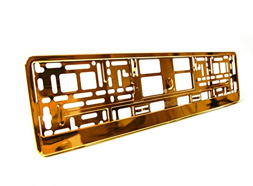 2 x Orange Chrome Metallic Universal Number Plate Surrounds Holders Frames M