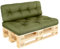 Pillows24 – Palettenkissen – 2-teiliges Set | Palettenauflage für Palettensofa | Sitz- und Rückenkissen für Europaletten | Palettenmöbel Indoor & Outdoor, UV-beständig | Made in EU | Grün