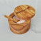 Naturally Med Salero de madera de olivo con cuchara