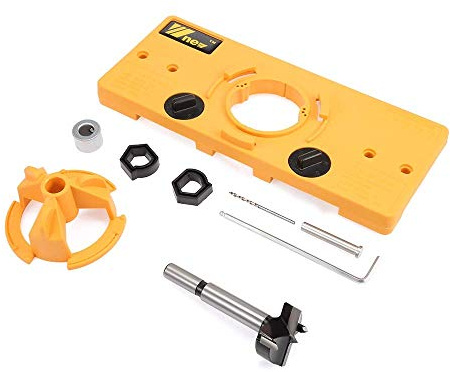 ArtisanShow Hole Puncher Locator Opener Door Cabinets DIY Tool Jig Drilling Guide Concealed Hinge Drilling Jig Hole Locator Cabinet Door Installation Hinges Drill Woodworking DIY Tools (Orange)