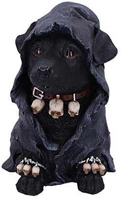Nemesis Now Canine Dekofigur Sensenmann aus Polyresin, schwarz, 17 cm