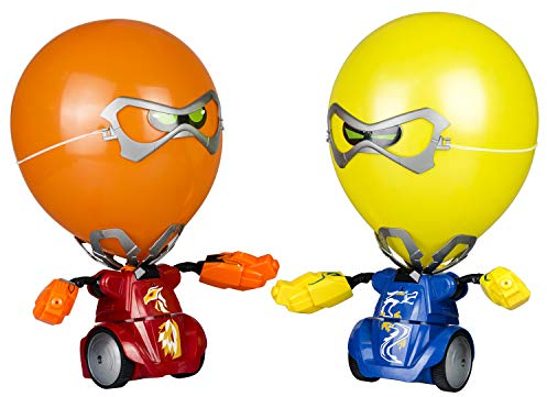 SilverLit Robo Kombat Balloon Puncher - 2 x Remote Control Battling Robots with Cool Sounds Effects, LED Eyes for Balloon Bursting Battles - for Boys and Girls 5-14 years, Robot Toy