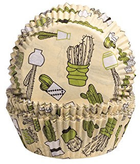 Demmler 60 Muffinförmchen gelb, Kaktus | 5 x 2,5 cm | fettdicht | backfest