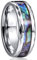 Vakki Abalone Ring 8mm Silber Wolfram Ring für Herren Versprechensring Bequeme Passform Größe 63.4(20.2)