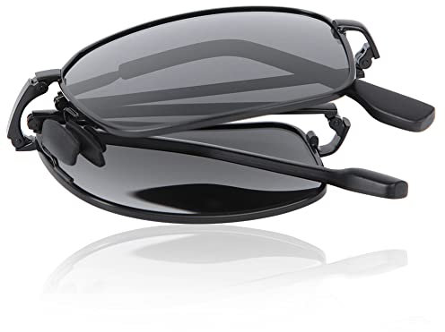 DAUERHAFT Faltbare Sonnenbrille , Modern , UV Schutz , Unisex , Grau , Schwarz