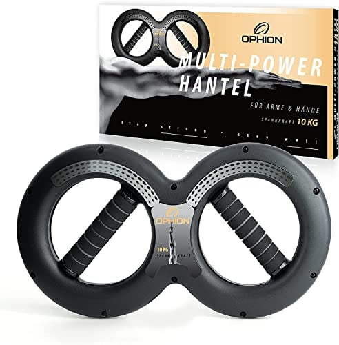 OPHION Multi Power Hantel | Handtrainer Unterarmtrainer Armtrainer | Widerstand 10kg | Handgelenk, Schulter & Brust Trainer | Sportler Trainingsgerät | Fitness Sportgerät klein für Zuhause & Outdoor