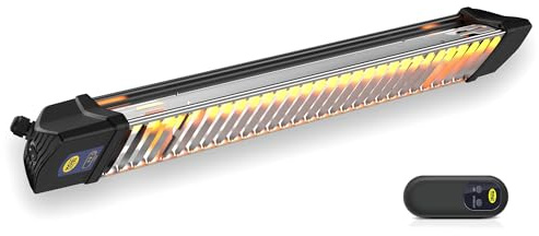 Stufa Elettrica ad Infrarossi 72,5x12,5x8,5 cm da Parete Soffitto 1200W Moel Iris 866NRC