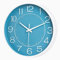 HZDHCLH 25cm Modern Quartz Lautlos Wanduhr Arabisch Ziffer Schleichende Sekunde ohne Ticken für Dekoration Wohnzimmer, Küche, Büro, Schlafzimmer (Blau weiß)
