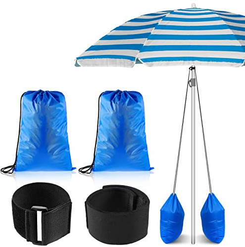 Saintrygo 2er-Pack Sandsäcke für Strandschirme | Strapazierfähige Sommer-Sandsäcke, befüllbar, tragbar, winddicht, Gewichtssack für Outdoor-Beine, Zelt, universell
