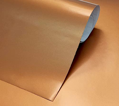 Matt Adhesive Vinyl 12x47 in. for Furniture Kitchen Walls Windows Crafts Decorative Adhesive Paper (30x120cm, Copper)