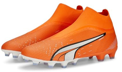 PUMA Herren Match+ LL FG/AG Fussballschuh, Ultra ORANGE White-Blue Glimmer, 44 EU