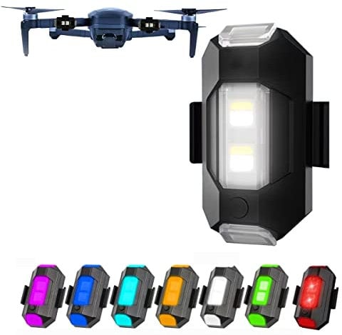 PCUORLEORS Drone Strobe Lights, Anti-Collision Strobe Lighting, 0.012 lbs Long Battery Life RGB LED Lights for DJI Mini 2/Air 2S/Mavic Air 2/2 Pro/Mavic Mini/FPV/Phantom/Holy Stone Drone