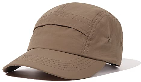 Clakllie 5 Panel Running Cap Schnell Trocknend Baseball Cap Low Profile Dad Hut Atmungsaktiv Basecap UV-Schutz Sommer Kappe,Khaki