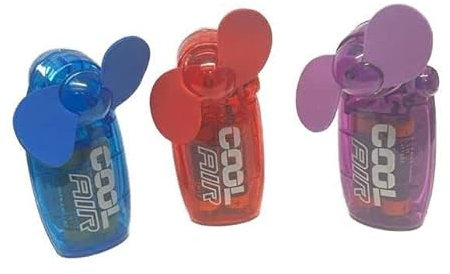 Concept4u 2 x Mini Hand Held Pocket Fan Portable Battery Operated Travel Fan Hot Summer Cool Air