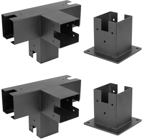 Meruzy 4-Way Stainless Steel Pergola Bracket Kit, 4 x 4 (Actual 3.5 x 3.5) Wood Beams Lumber