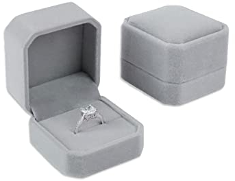 XPEX 2 Pezzi Portagioie da Viaggio da Donna, Piccolo Portagioie Portatile, Portagioie in Velluto per Ragazze Orecchini/Anelli/Collane Idee Regalo (Grigio)