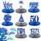 50. Geburtstag Tischdeko Set Vintage Blau Silber 8 STK Bienenwaben Deko Tischaufsätze mit 15g Happy Birthday Konfetti Tisch Ornamente für 50. Geburtstag 50. jährige Jubiläum 50 Jahrestag usw.