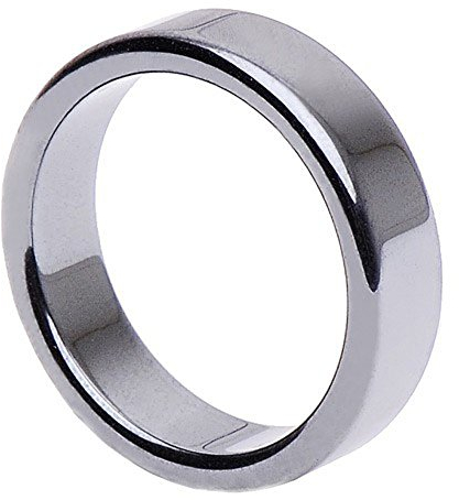 Hämatit Ring Fingerring Fingerschmuck Unisex schlicht flach glatt grau Steinring, Ringgröße:Innenumfang 64mm ~ Ø20.4mm
