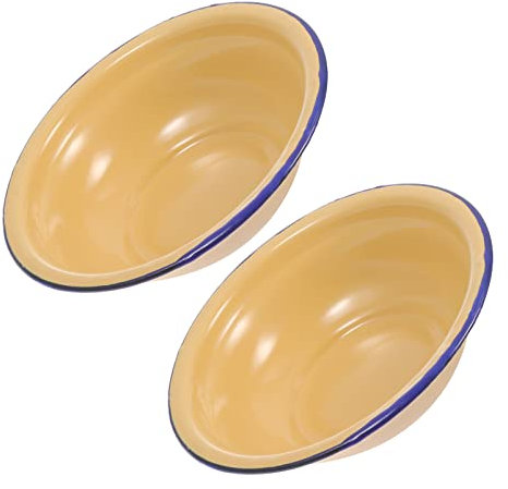 Operitacx 2pezzi Zuppiera Vintage Ciotole Per Zuppa e Enamel Design e Resistente Facile Per e