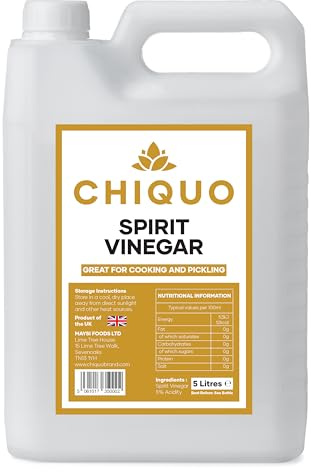 Chiquo White Spirit Vinegar 5 Litres - Multi-Purpose - Suitable for Cooking | Pickling | Marinating | Cleaning | Baking