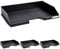 Exacompta 11714D Premium Briefablage Querformat Combo Midi für DIN A4 quer. Idealer Briefkorb für Ihre Organisation. Robuster und stapelbarer Ablagekorb Blauer Engel schwarz (Packung mit 4)