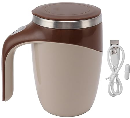 Tazza di caffè con Agitazione Magnetica Automatica, Tazza di Miscelazione Elettrica Ricaricabile Tramite USB per Cacao al Latte in Viaggio da Cucina per Ufficio 380 Ml (Marrone)