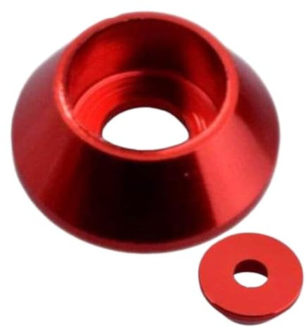 5/10 teile/los Kappe Kopf Aluminium Kegel Unterlegscheibe M2 M 2,5 M3 M4 M5 M6 M8 Bunte Aluminium Legierung kappe Kopf Dichtung Unterlegscheibe für Rc Teile, Rot, M3 10pcs